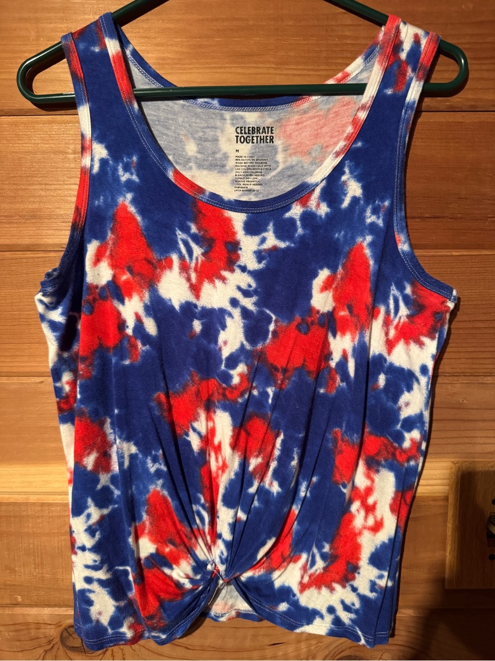 Women's Red, White & Blue Tie-Dye Tank Top